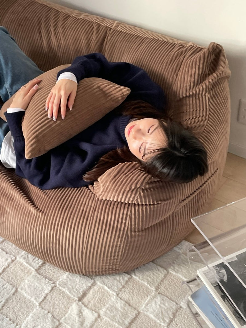 SE - 9301 - LOOSY - HUGME 2人掛けビーズソファ 付替カバー Brown