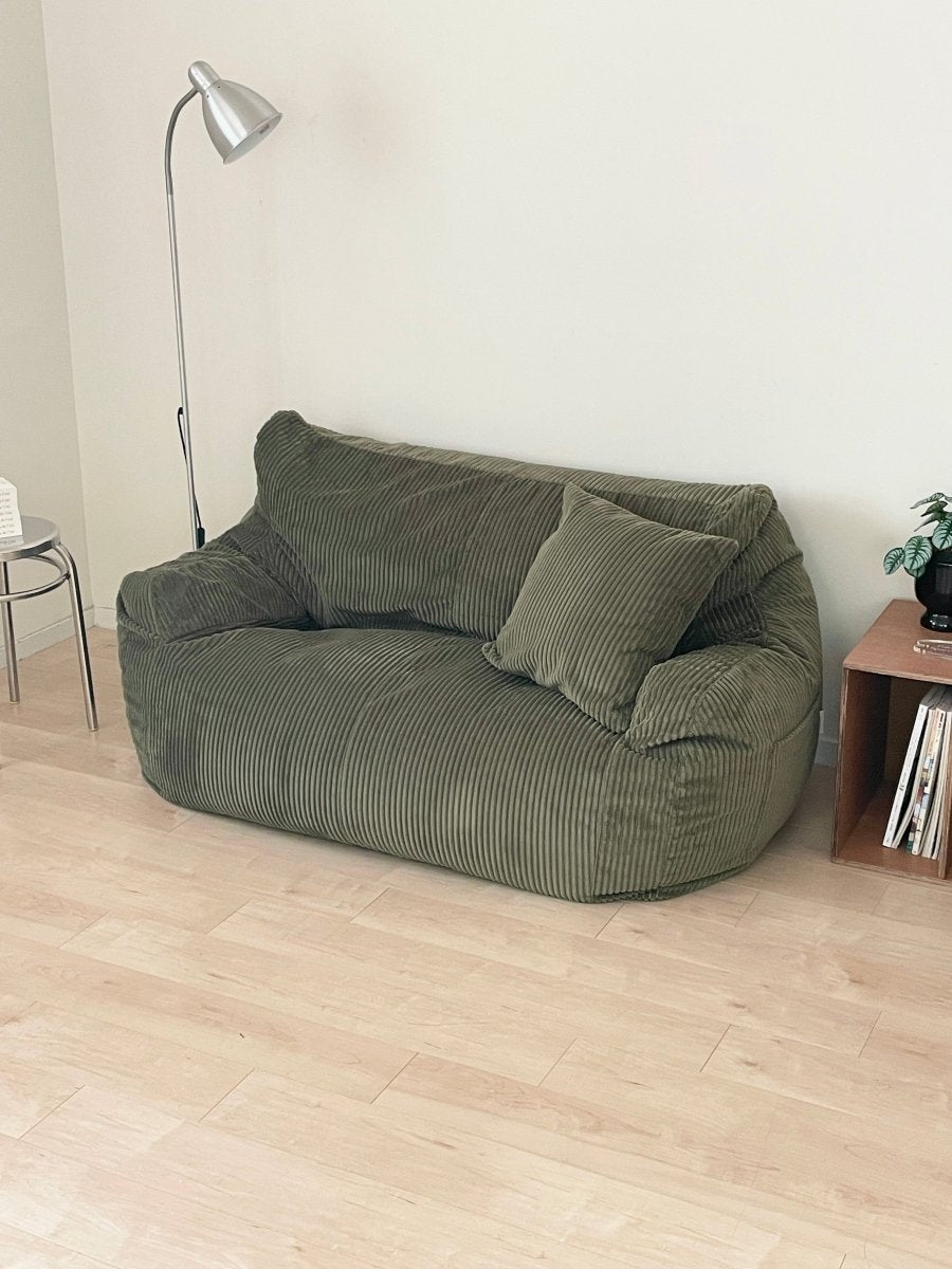LOOSY 2人掛けビーズソファ 付替カバー Olive｜2人用ソファ おしゃれ