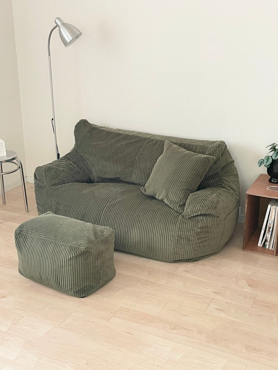 LOOSY 2人掛けビーズソファ 付替カバー Olive｜2人用ソファ おしゃれ