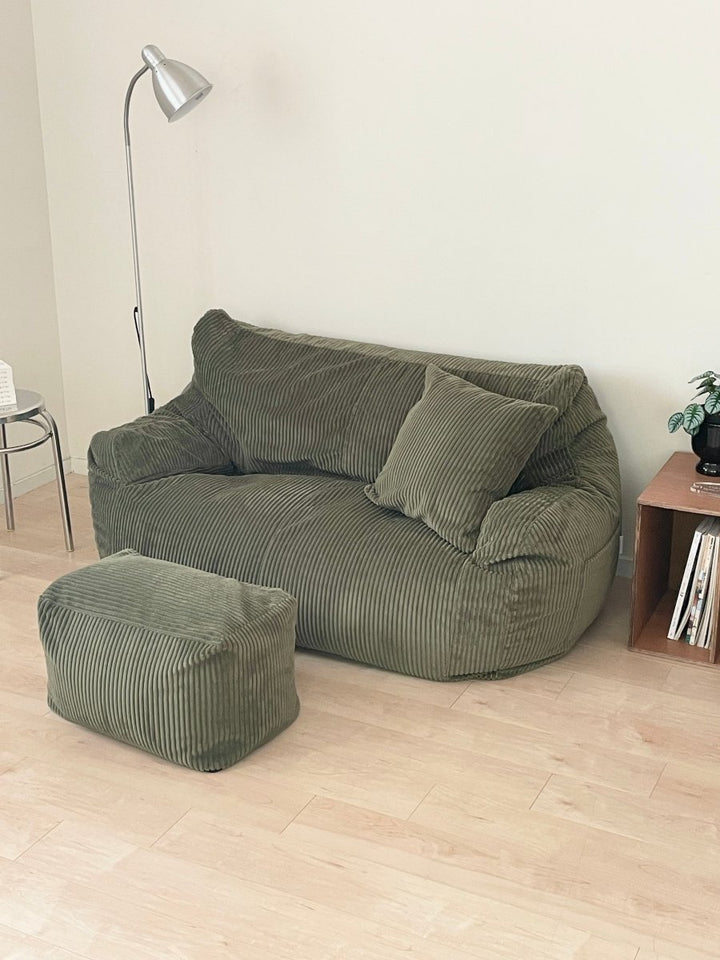 LOOSY 2人掛けビーズソファ 付替カバー Olive｜2人用ソファ おしゃれ