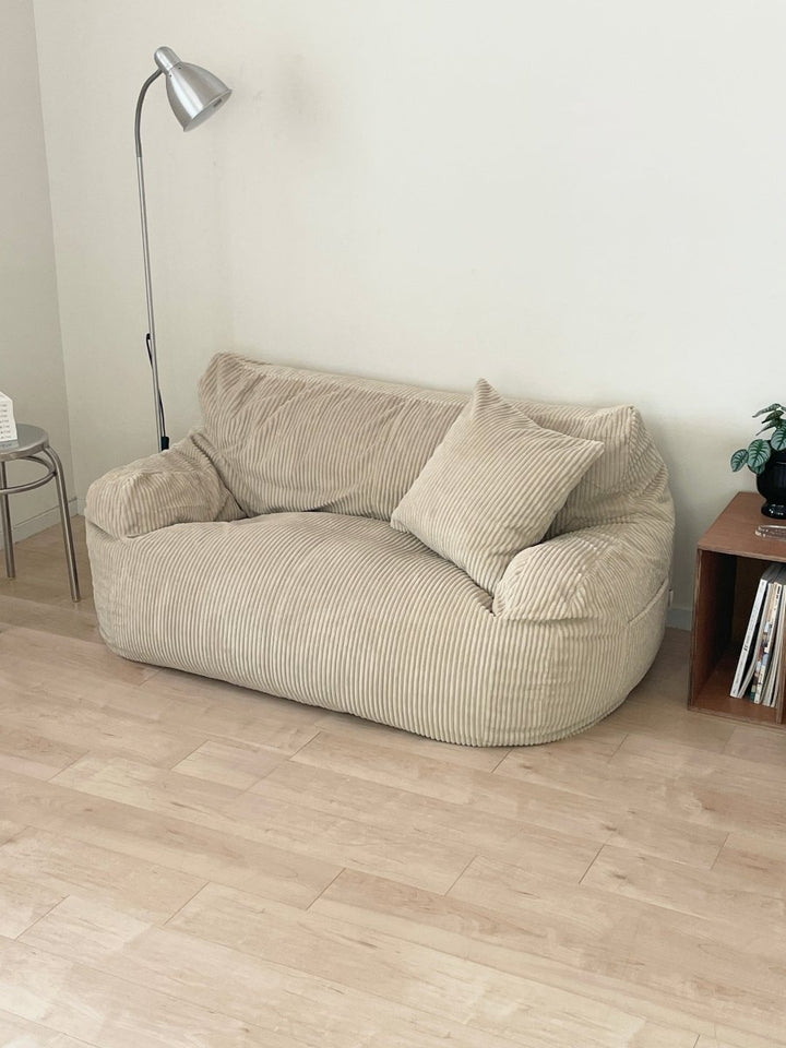 LOOSY2人掛けビーズソファ 付替カバー Beige｜2人用ソファ おしゃれ