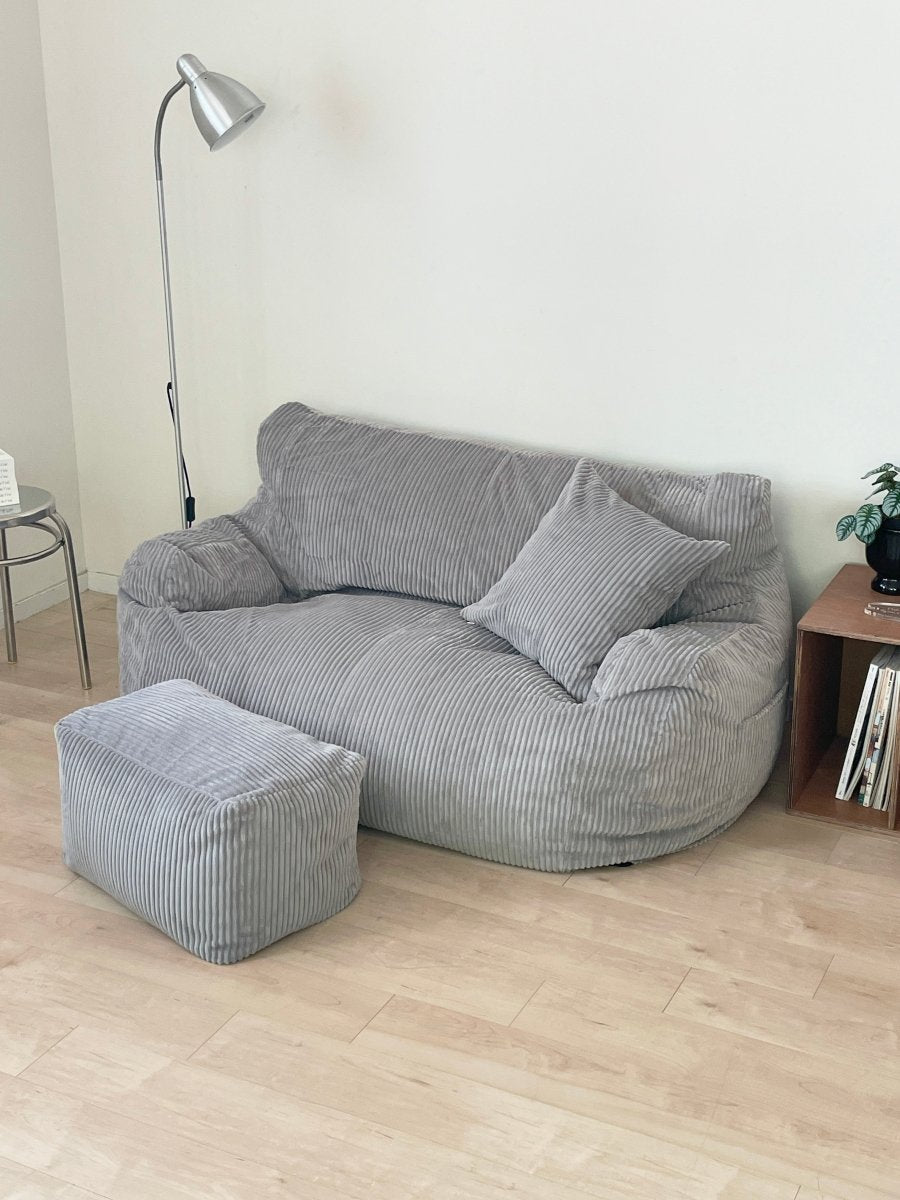 LOOSY 2人掛けビーズソファ 付替カバー Gray｜2人用ソファ おしゃれ