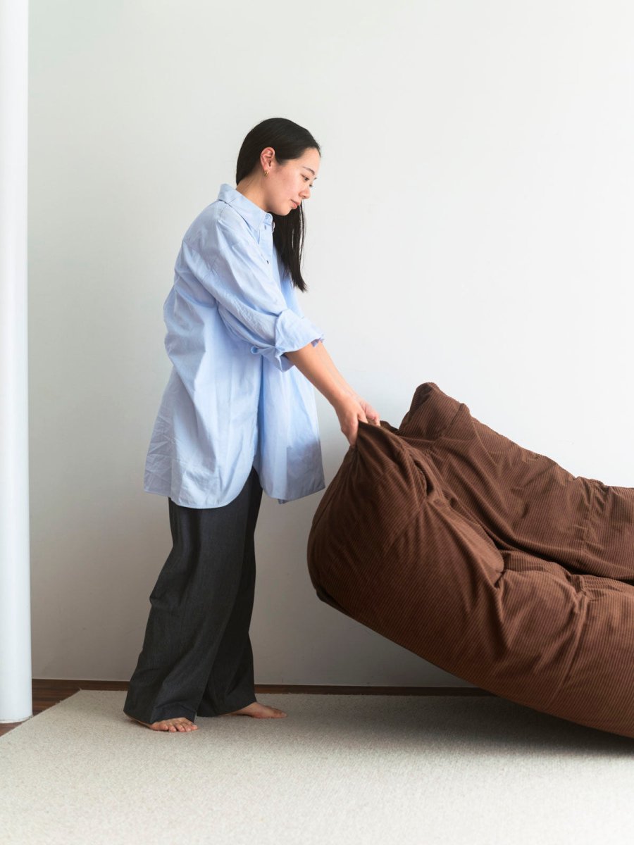 SE - 9366 - LOOSY - HUGME 2人掛けビーズソファ 付替カバー Dark Brown