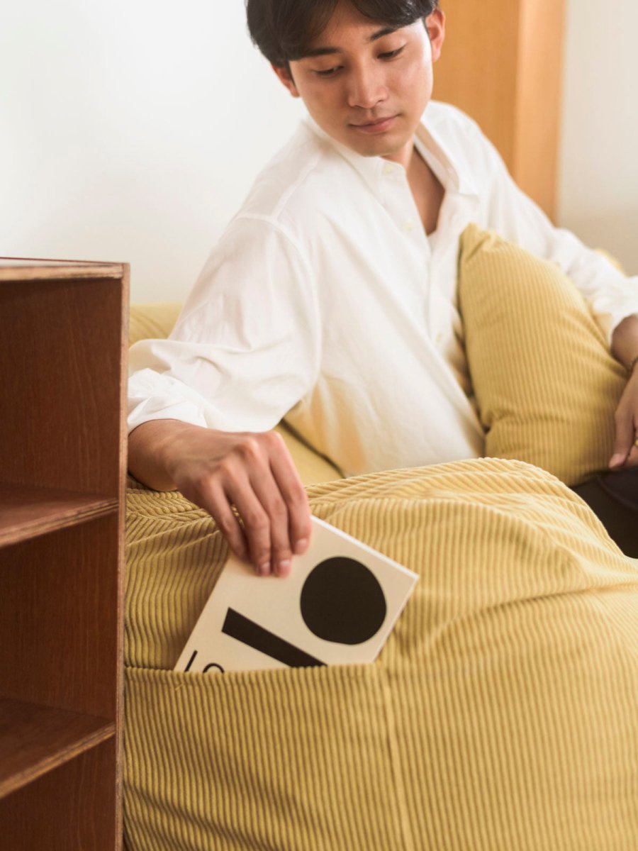 LOOSY 2人掛けビーズソファ 付替カバー Soft Yellow｜2人用ソファ