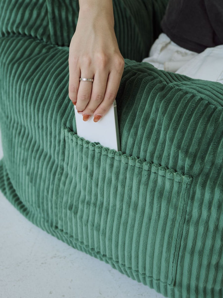 LOOSY 1人掛けビーズソファ ミニ Green 付替カバー｜1人用ソファ