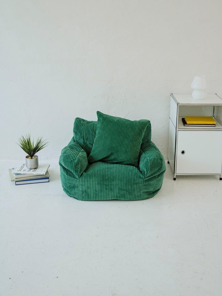 HUGME 1人掛けビーズソファ ミニ Green｜1人用ソファ おしゃれ