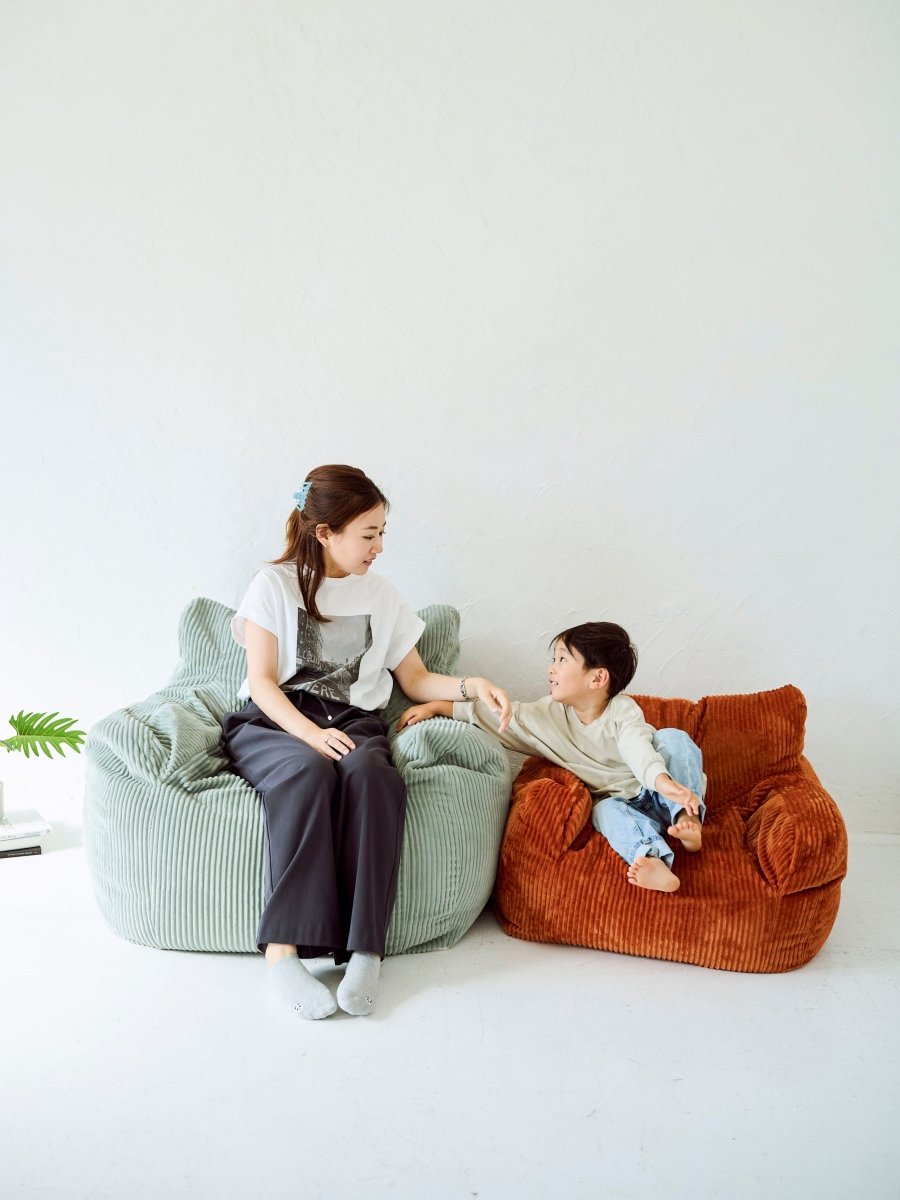 【美品】HUGME 1人掛けビーズソファ Blood Orange LOOSY HUGME 1人掛けビーズソファ オレンジ HUGME 1人掛けビーズソファ