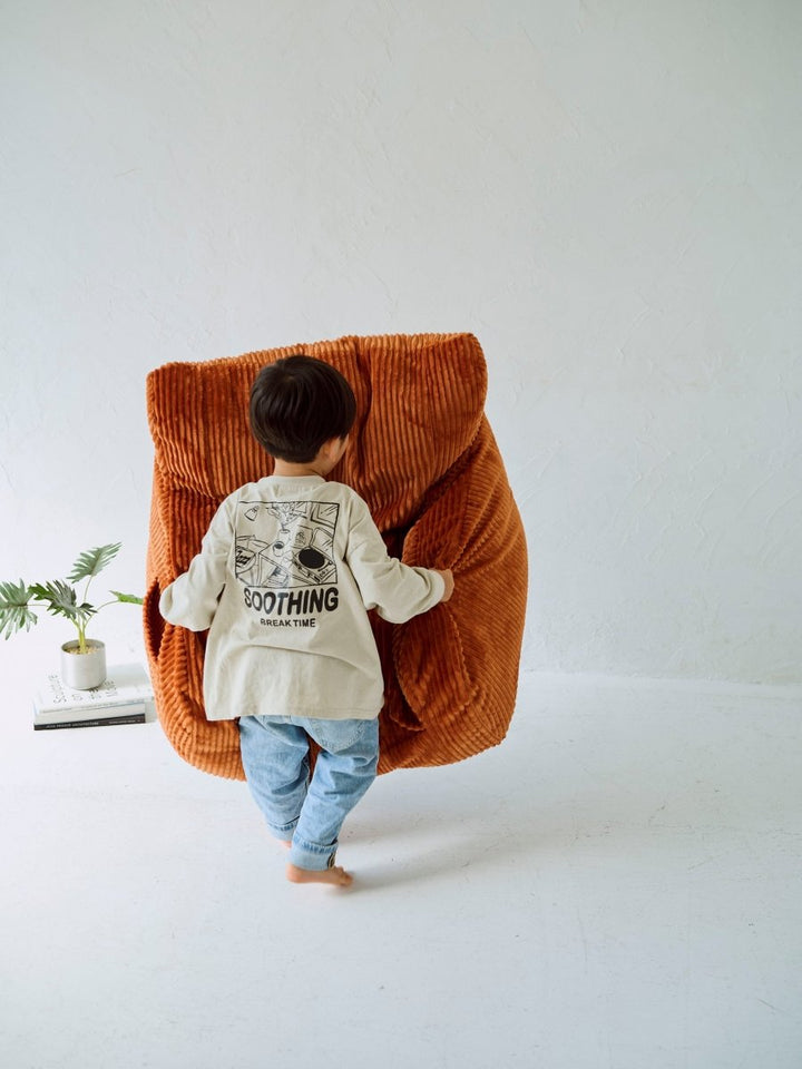 LOOSY 1人掛けビーズソファ ミニ Blood Orange｜1人用ソファ おしゃれ