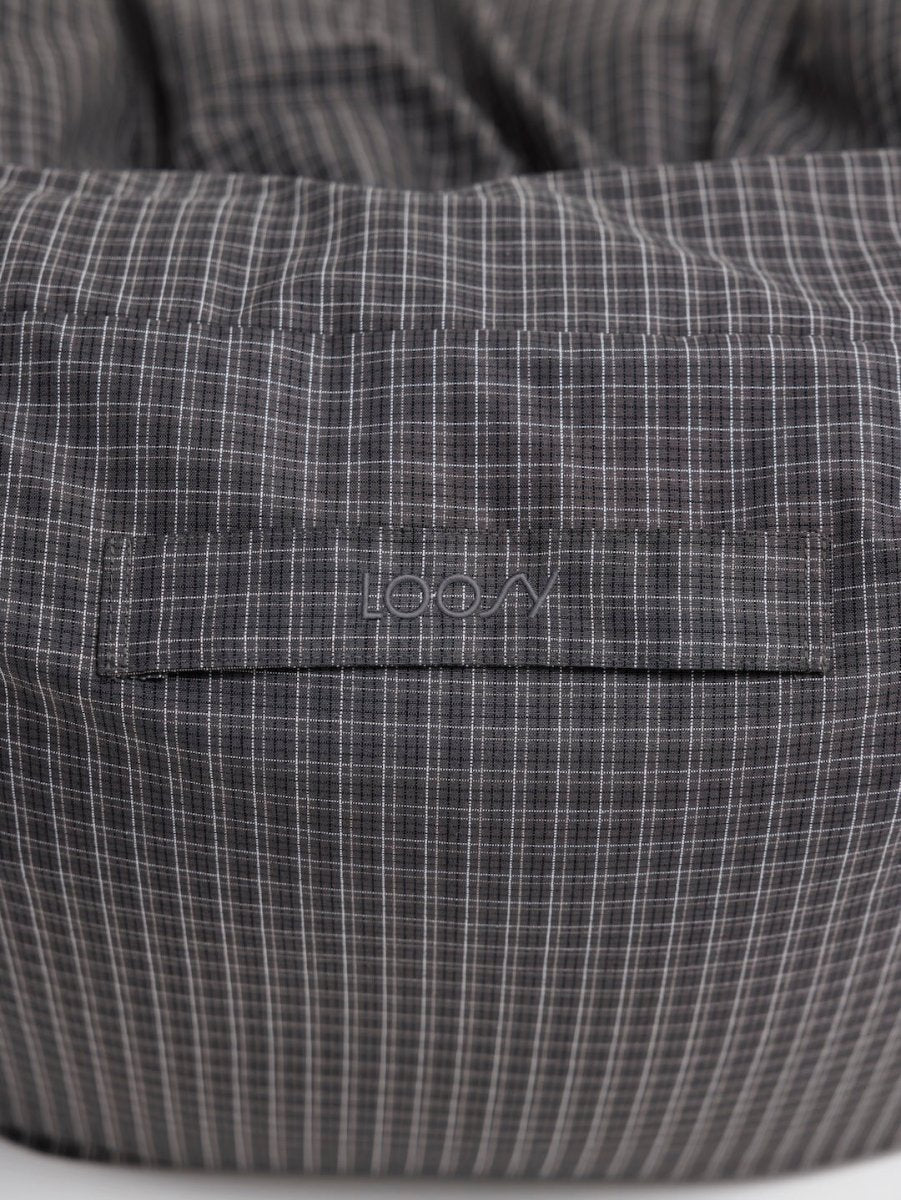 SE - 9593 - LOOSY - HUGME 1人掛けビーズソファ Charcoal Check