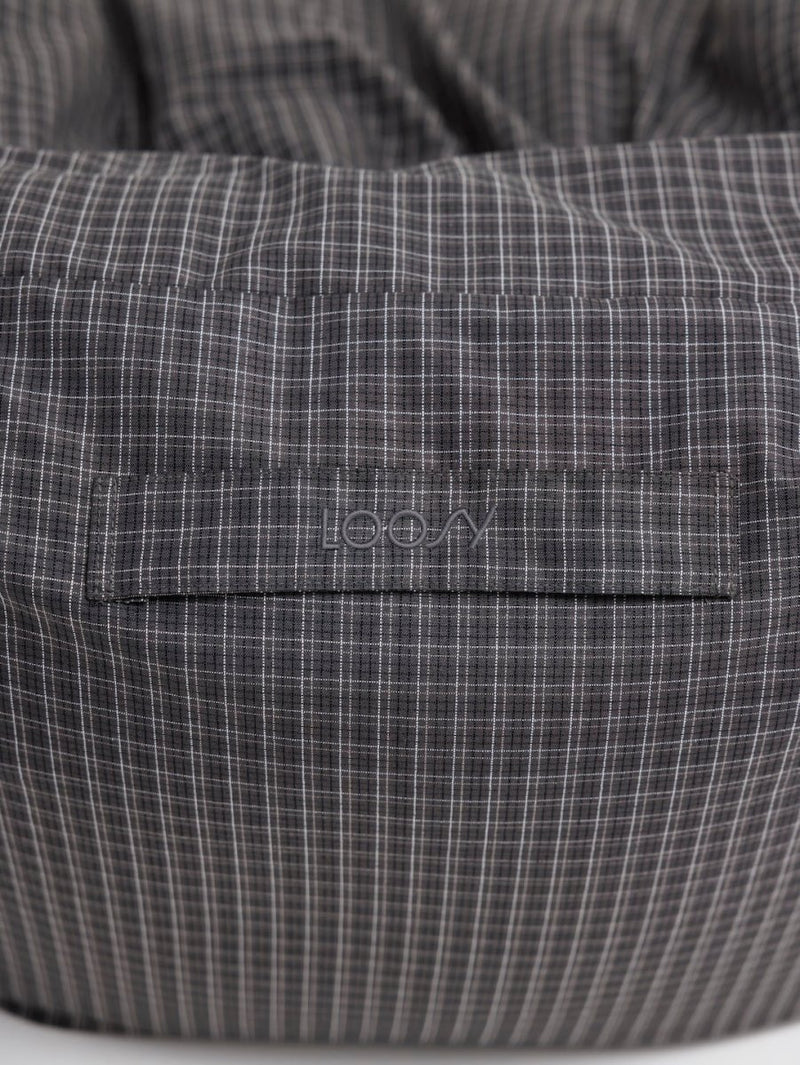 SE - 9595 - LOOSY - HUGME 2人掛けビーズソファ 付替カバー Charcoal Check