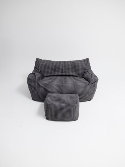 SE - 9595 - LOOSY - HUGME 2人掛けビーズソファ 付替カバー Charcoal Check