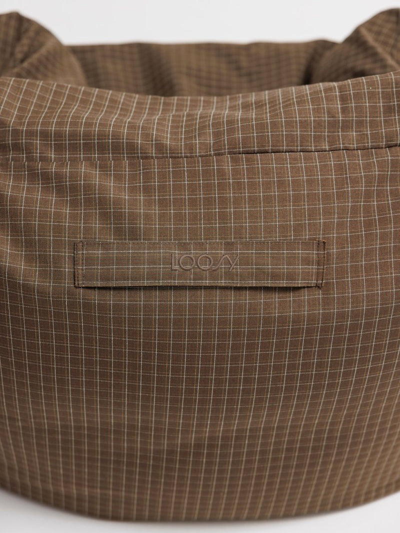 SE - 9596 - LOOSY - HUGME 2人掛けビーズソファ 付替カバー Brown Check