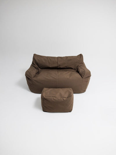 SE - 9596 - LOOSY - HUGME 2人掛けビーズソファ 付替カバー Brown Check