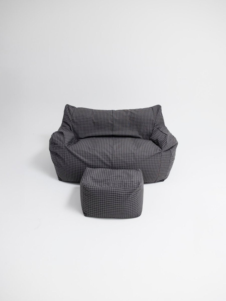 SE - 9597 - LOOSY - HUGME 2人掛けビーズソファ Charcoal Check