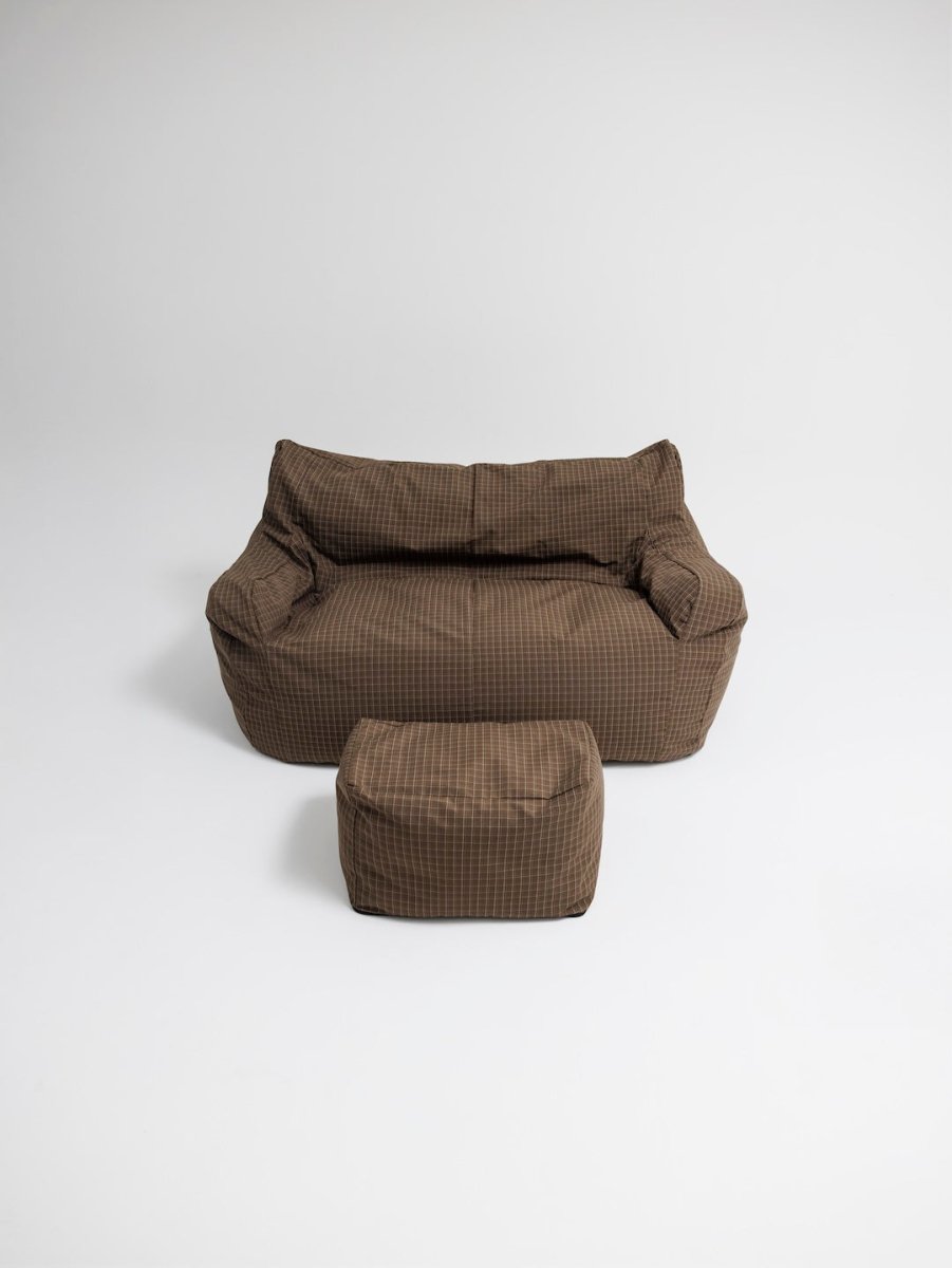 SE - 9598 - LOOSY - HUGME 2人掛けビーズソファ Brown Check