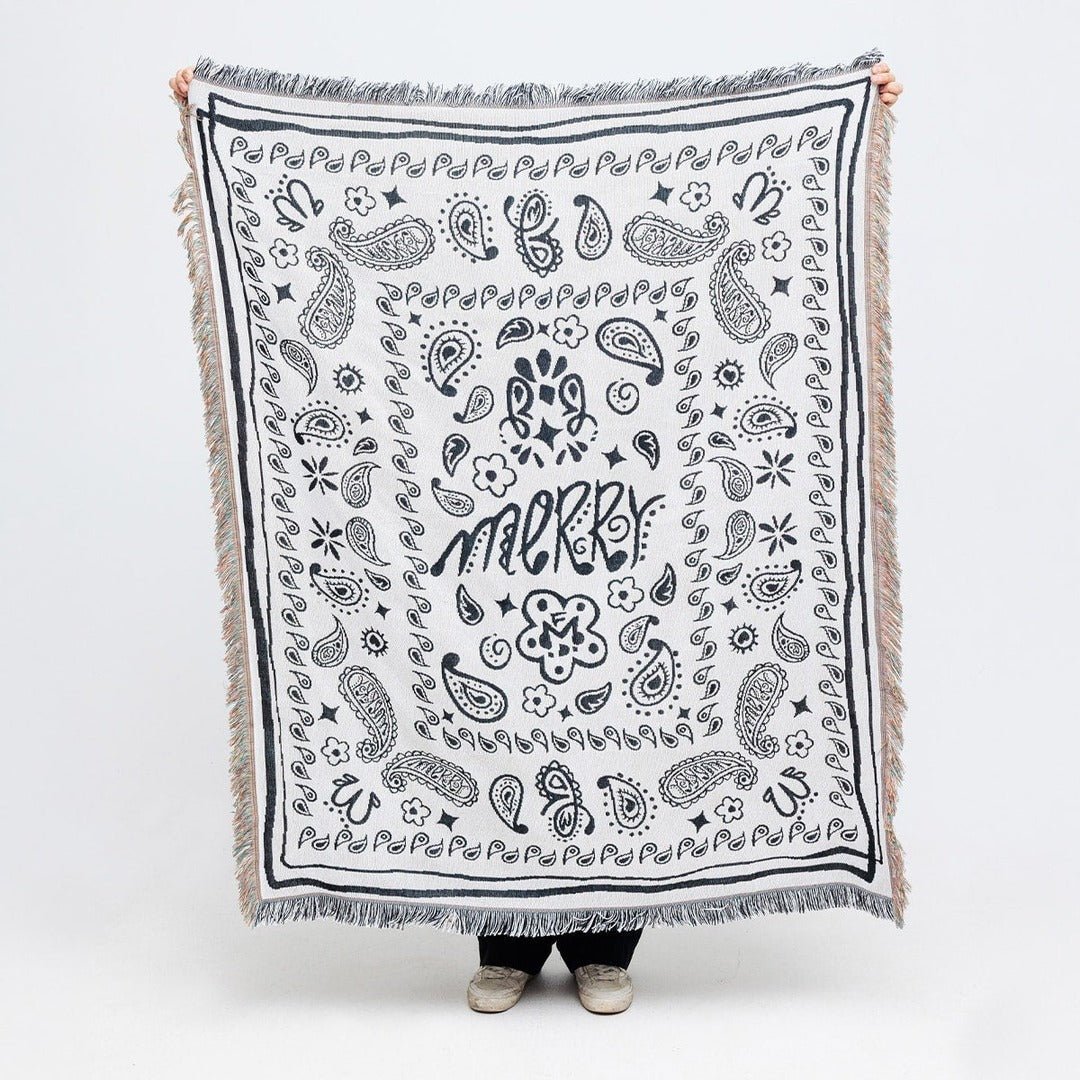 BR-10487-MERRY FRIDAY-MERRY FRIDAY ブランケット｜Paisley White