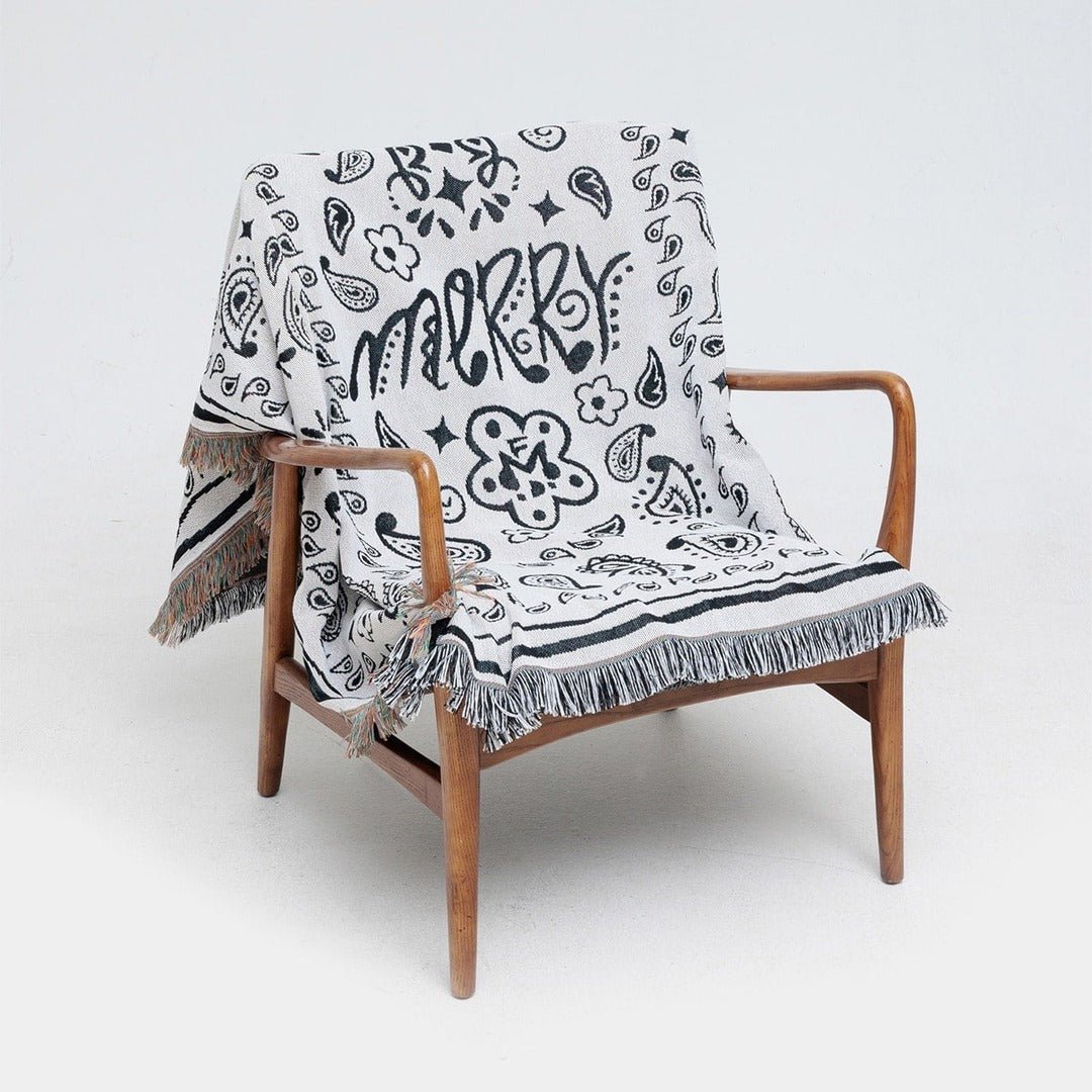 BR-10487-MERRY FRIDAY-MERRY FRIDAY ブランケット｜Paisley White