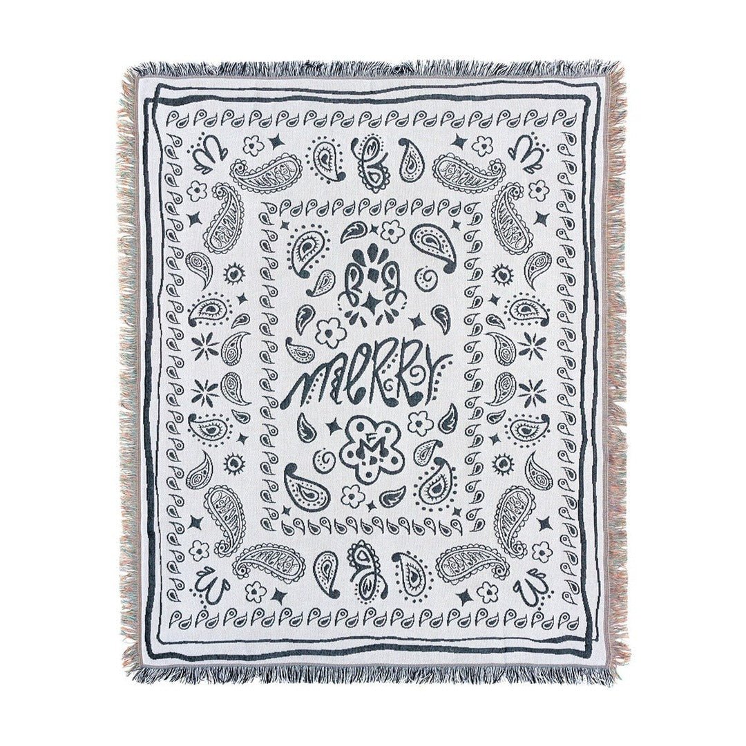 BR-10487-MERRY FRIDAY-MERRY FRIDAY ブランケット｜Paisley White