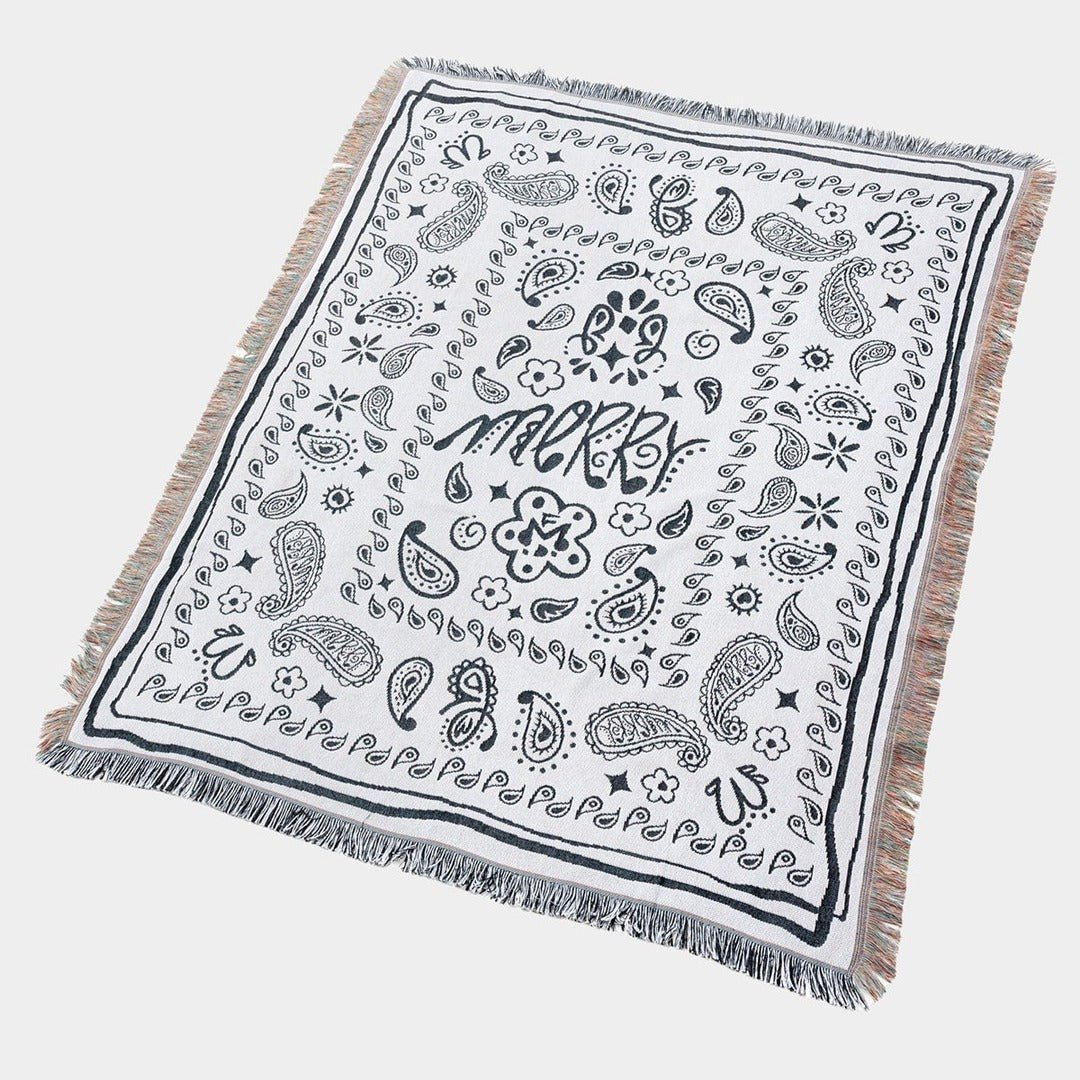 BR-10487-MERRY FRIDAY-MERRY FRIDAY ブランケット｜Paisley White
