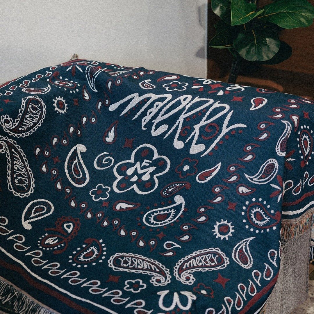 BR-10489-MERRY FRIDAY-MERRY FRIDAY ブランケット｜Paisley Navy