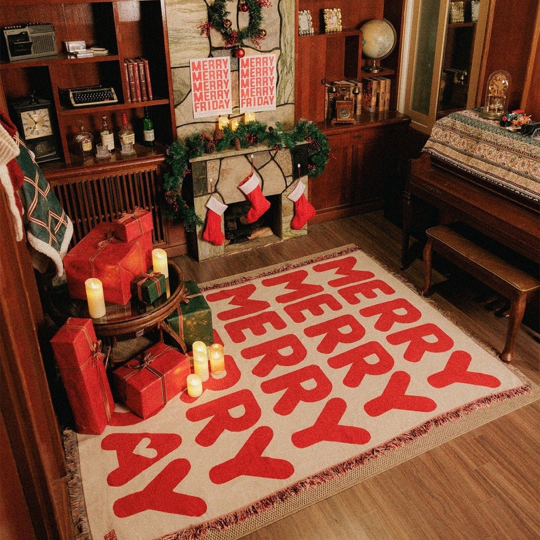BR-10490-MERRY FRIDAY-MERRY FRIDAY ブランケット｜Merry New Red Large