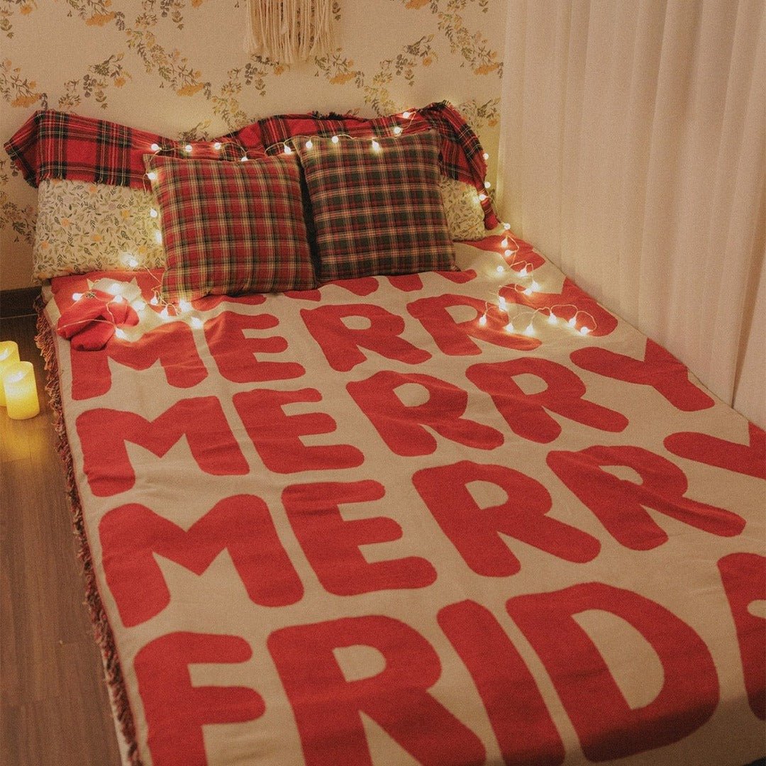 BR-10490-MERRY FRIDAY-MERRY FRIDAY ブランケット｜Merry New Red Large
