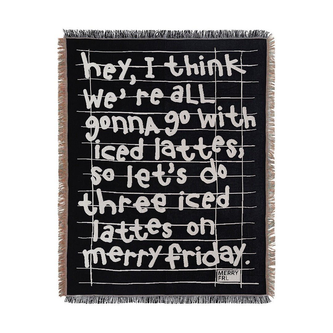 BR-10492-MERRY FRIDAY-MERRY FRIDAY ブランケット｜Typo II Noire
