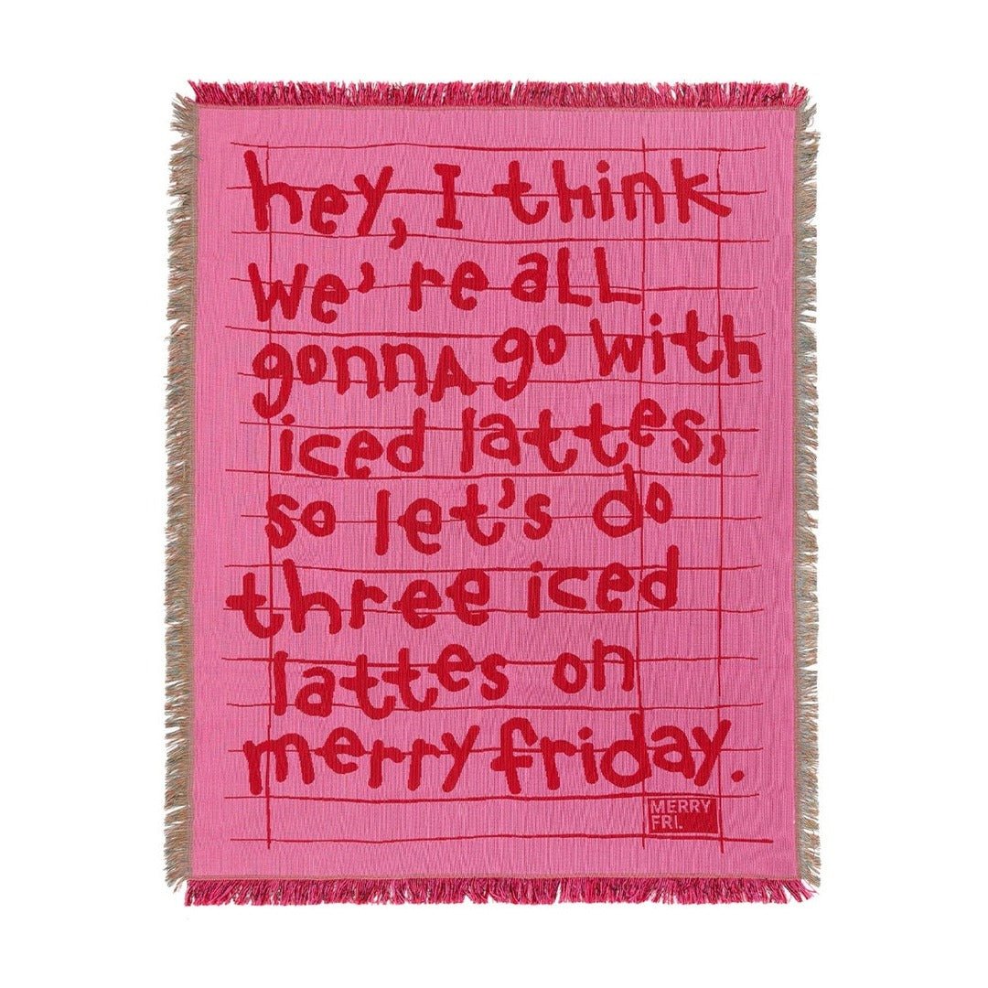 BR-10493-MERRY FRIDAY-MERRY FRIDAY ブランケット｜Typo II Red