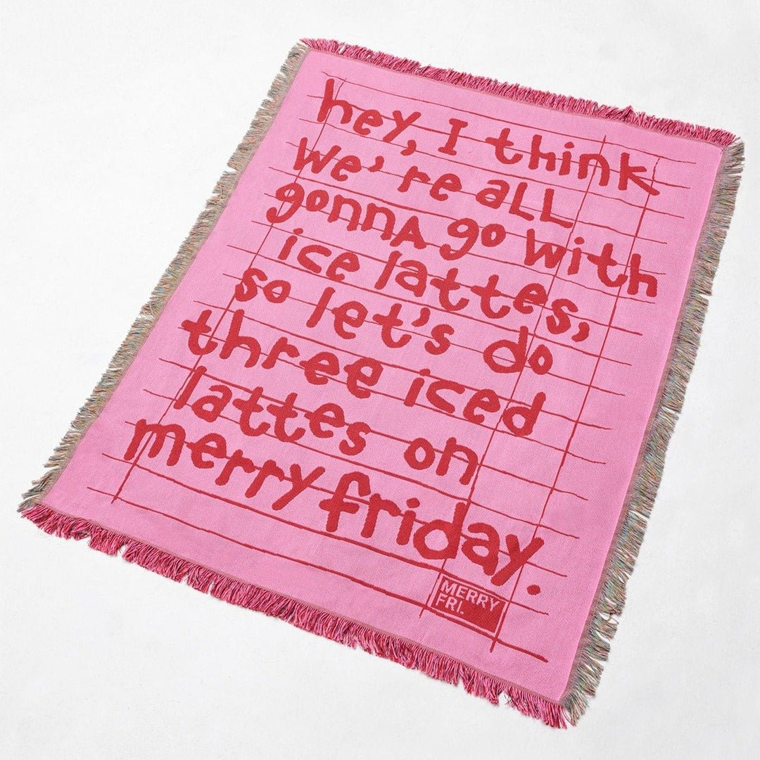 BR-10493-MERRY FRIDAY-MERRY FRIDAY ブランケット｜Typo II Red