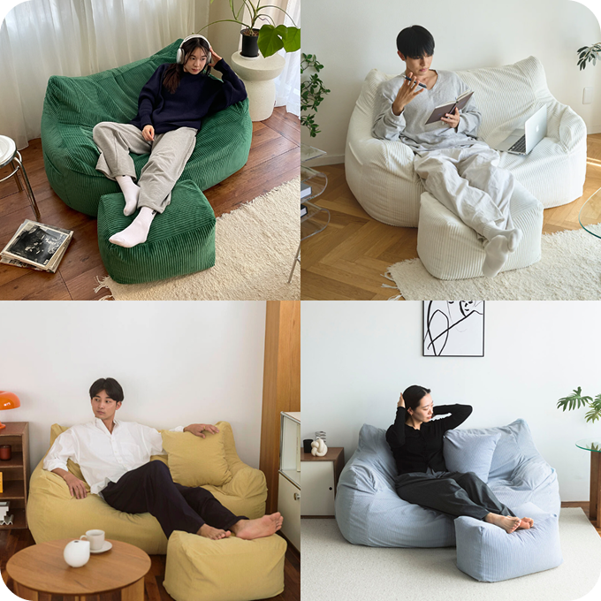 LOOSY 2人掛けビーズソファ Brown Check – Little Rooms LOOSY 2人掛けビーズソファ Brown Check – Little Rooms