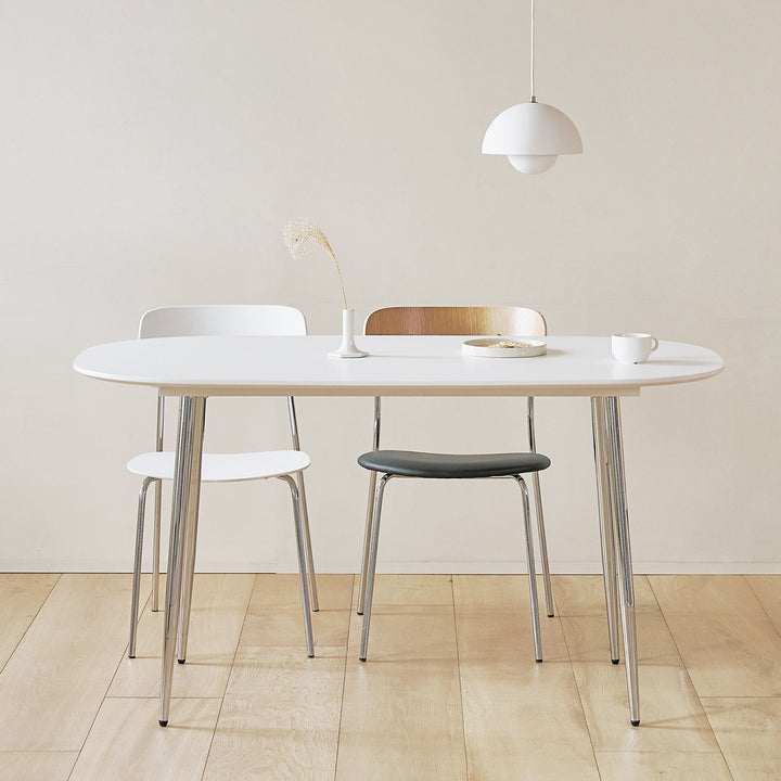 Roomnhome ホワイト ダイニングテーブル 120×70cm roomnhome ダイニングテーブル 幅120cm 丸型 ホワイト