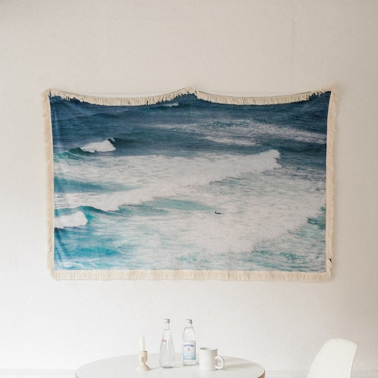 BR-5580-sleeptight.object-sleeptight.object ブランケット｜JEJU marine blue tassel blanket