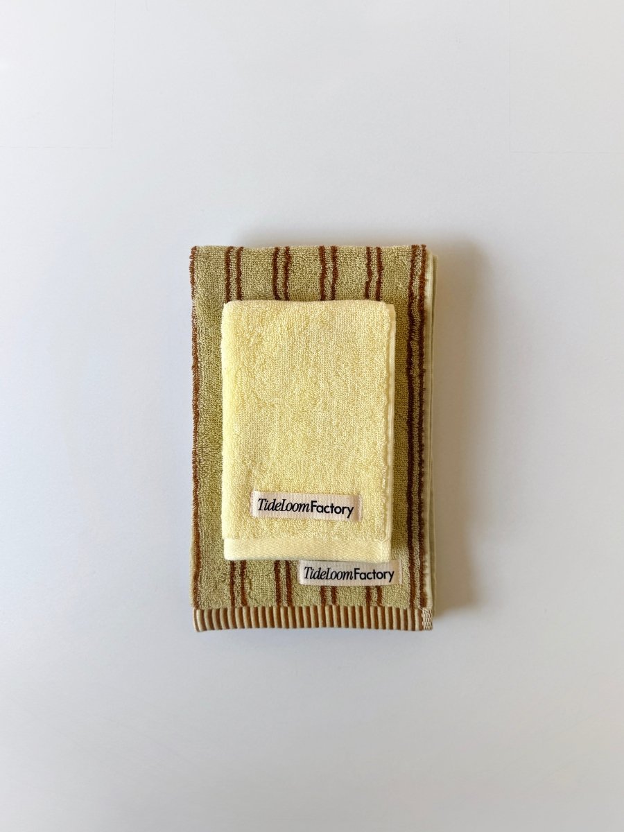 Tide Loom Factory タオル2枚セット | Yanagi Stripe / Spring Yellow