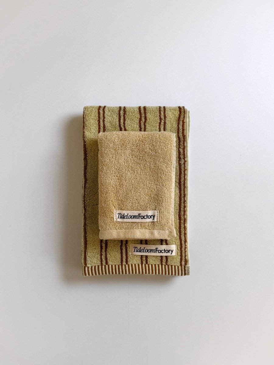 Tide Loom Factory タオル2枚セット | Sand Beige / Sand Ripple Check
