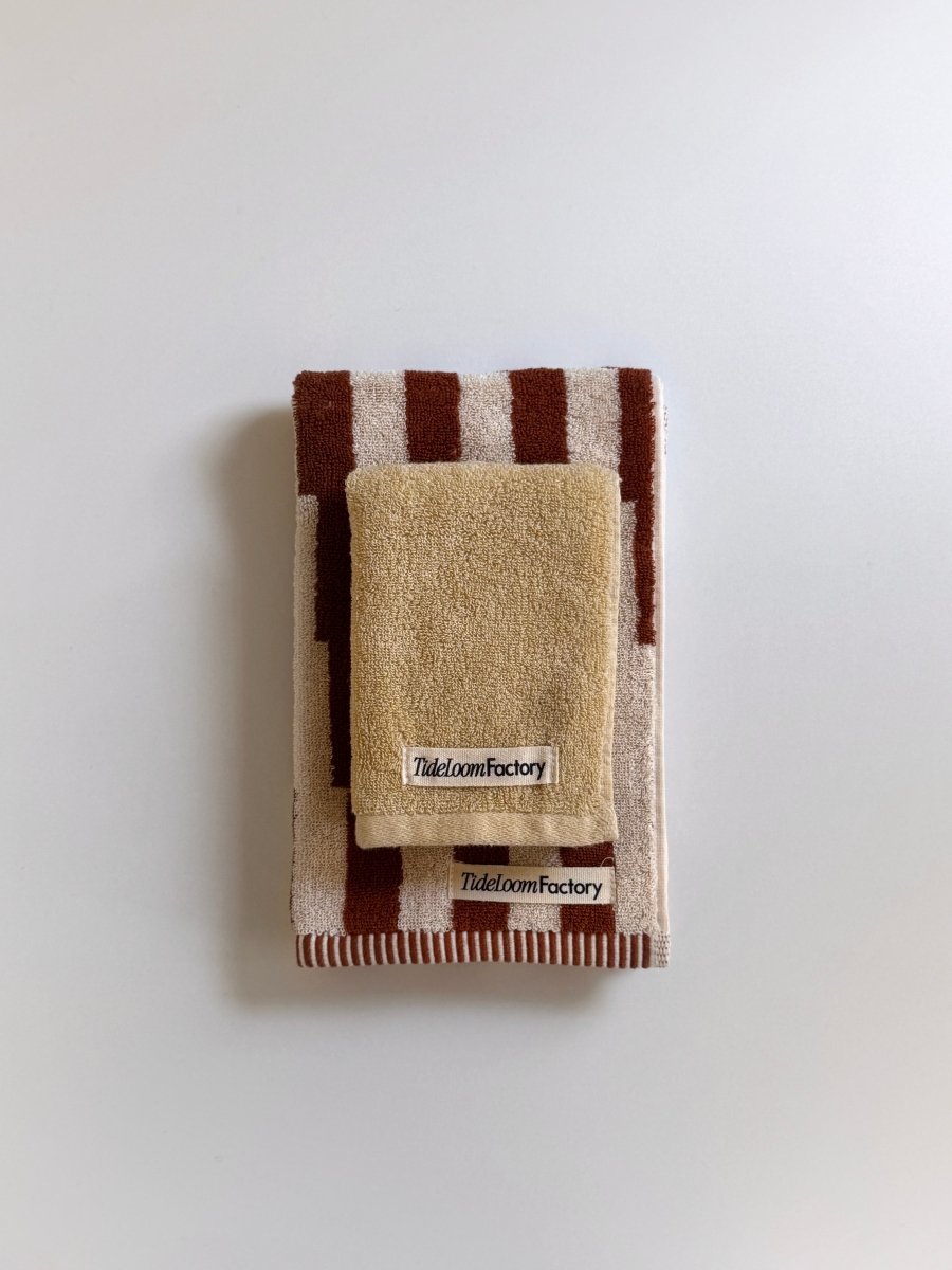 Tide Loom Factory タオル2枚セット | Sand Beige / Sand Ripple Check Set – Little  Rooms