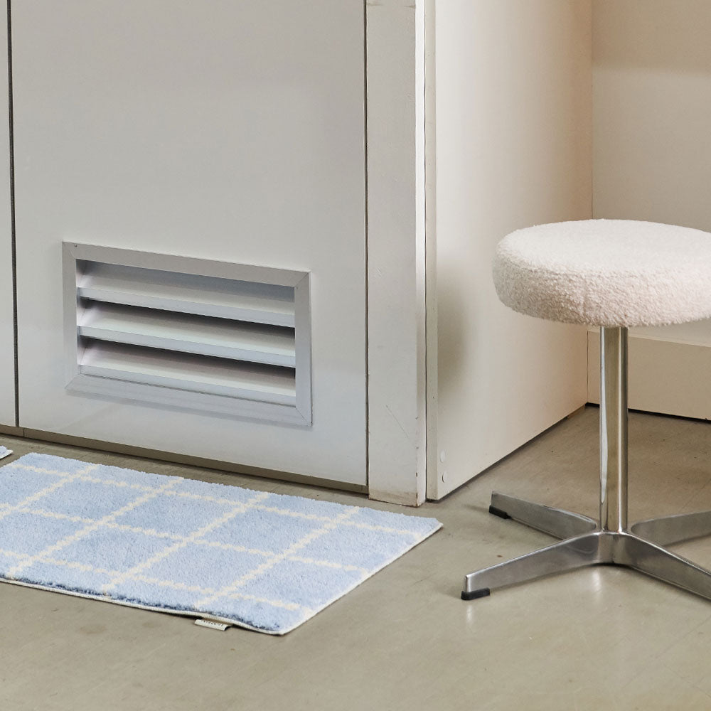 BR-4139-Ritten-Ritten ミニラグ｜Cross Door Mat - Pastel blue