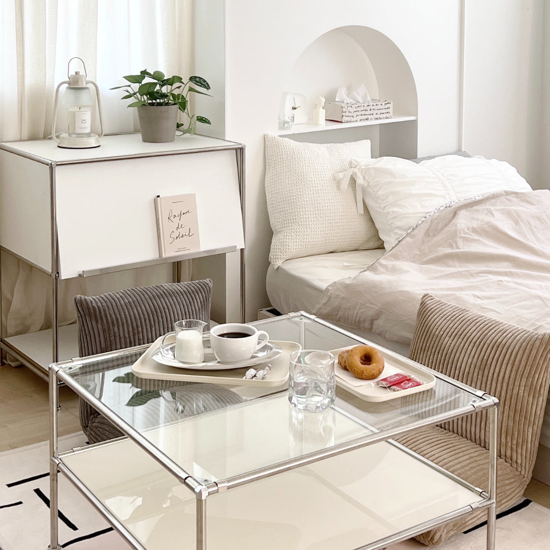 vamir ローテーブル｜Stainless Modular 2tier Sofa Table