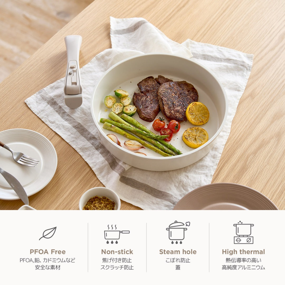 BR-2974-Roomnhome-Roomnhome｜取っ手が取れる鍋・フライパン5点セット IH対応