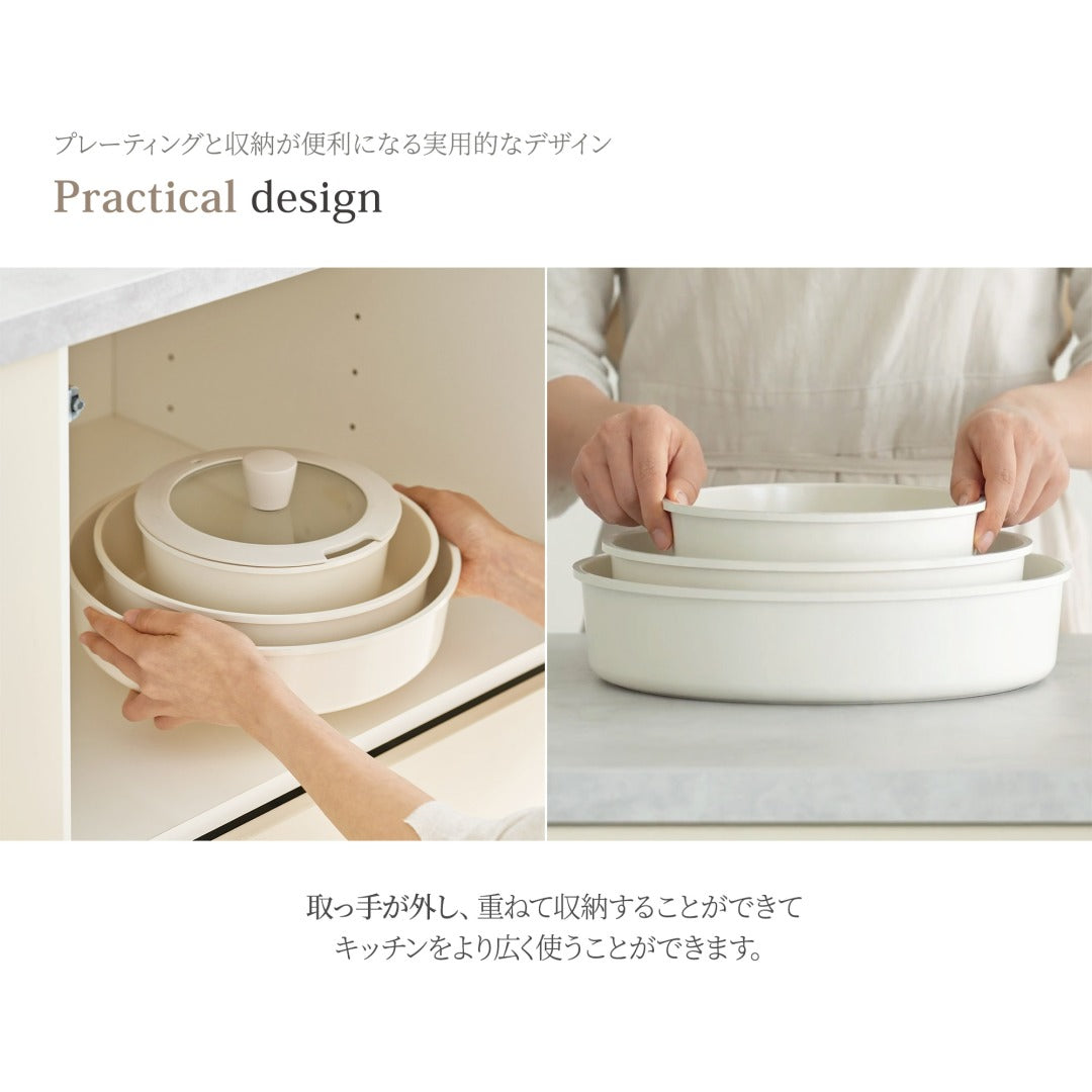 BR-2974-Roomnhome-Roomnhome｜取っ手が取れる鍋・フライパン5点セット IH対応