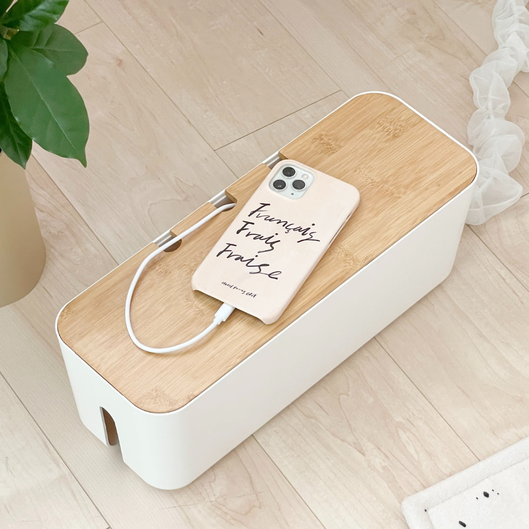 NATURE SUPPLIES｜木製ケーブル収納ボックス ホワイト　2個セット ケーブル収納ボックス [幅39.5][2段] PAN | おしゃれな家具