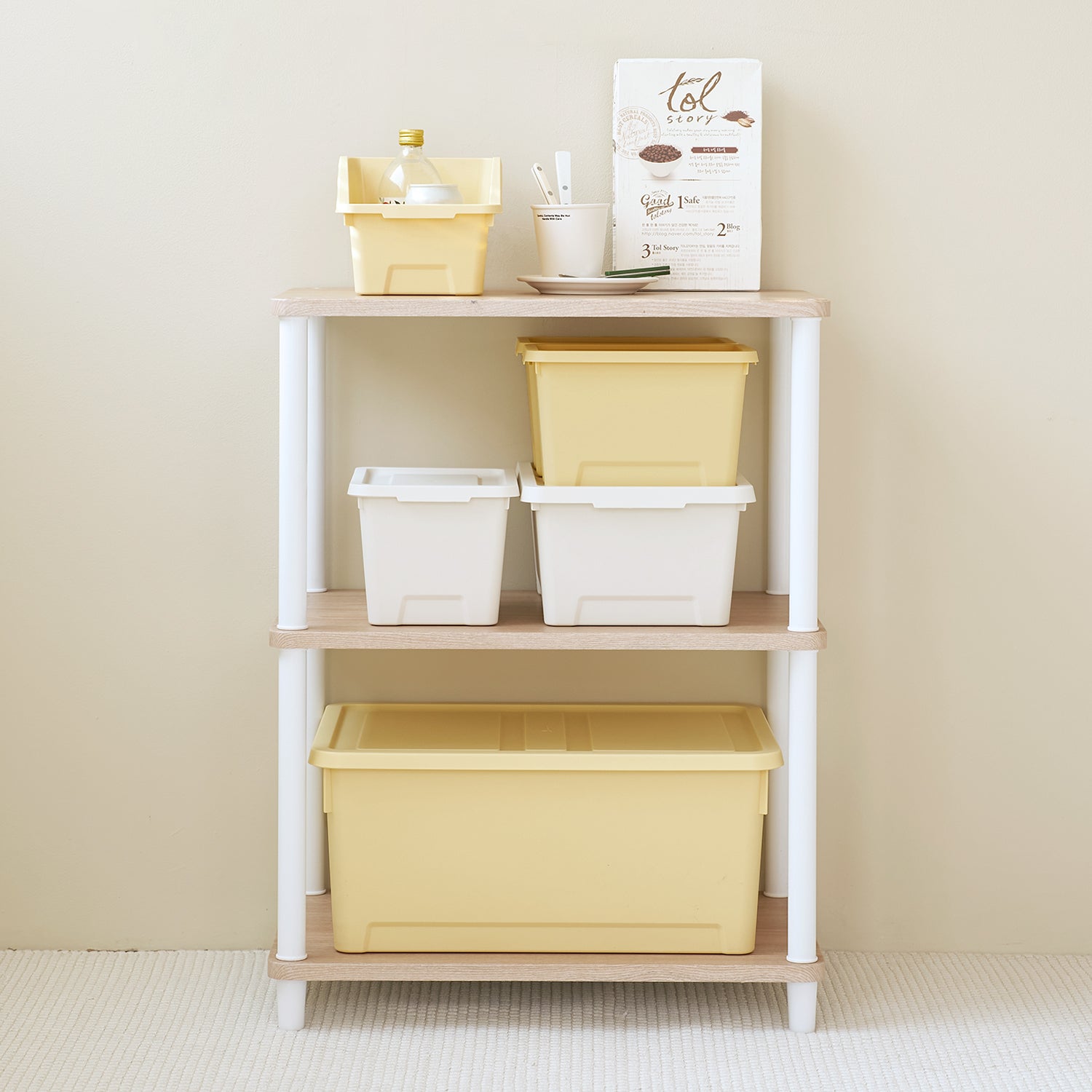 BR-3593-Roomnhome-Roomnhome 収納ボックス｜Mild スタッキングコンテナセット