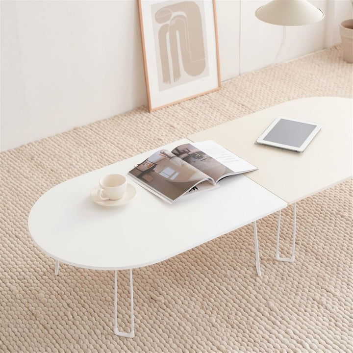 通販】Roomnhome｜折りたたみ半円ローテーブル 韓国インテリア