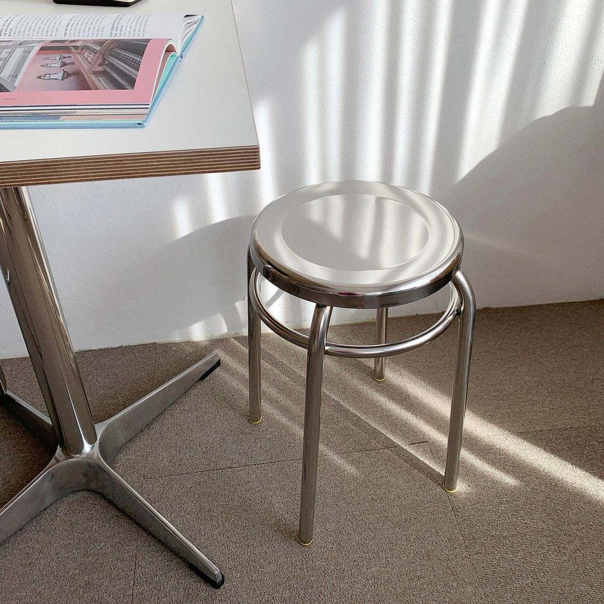 BR-1434-vamir-vamir スツール｜Stainless Round Stool