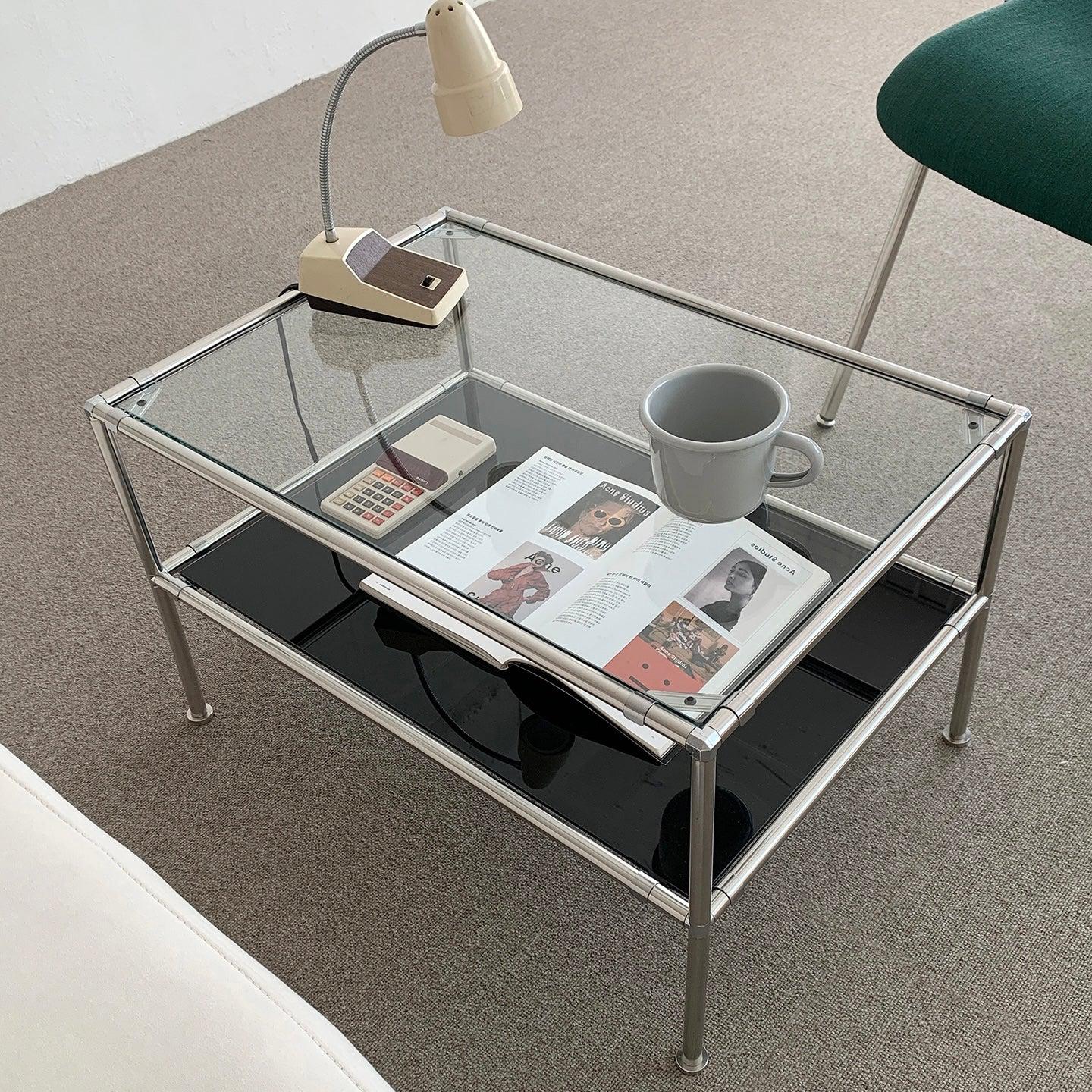 BR-1419-vamir-vamir ローテーブル｜Stainless Modular 2tier Sofa Table S