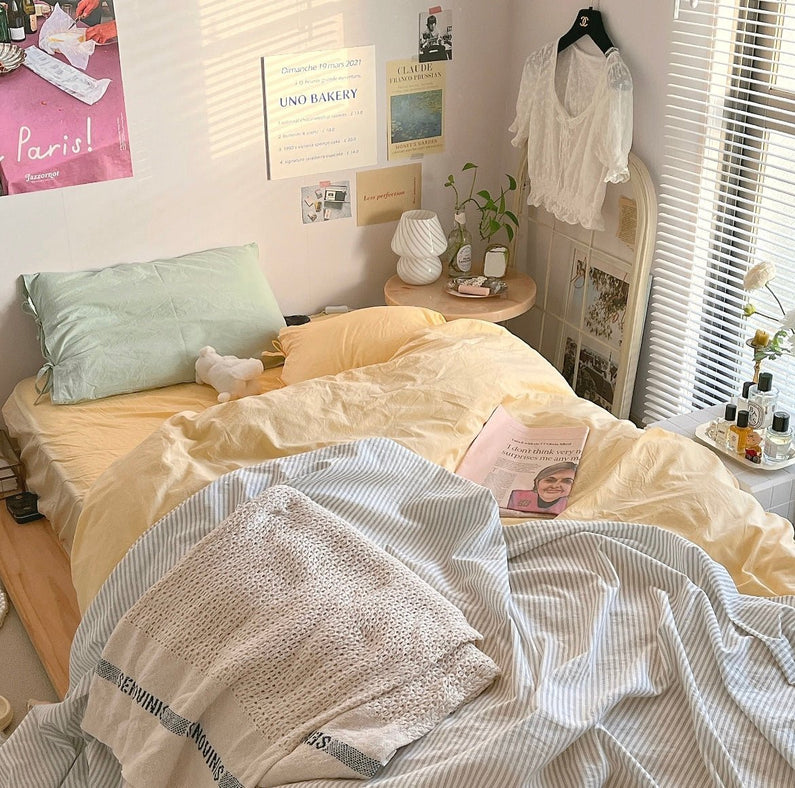 SE-2104-Little Rooms-【セットでお得】布団カバー3点セット｜plain cover set -pale color-