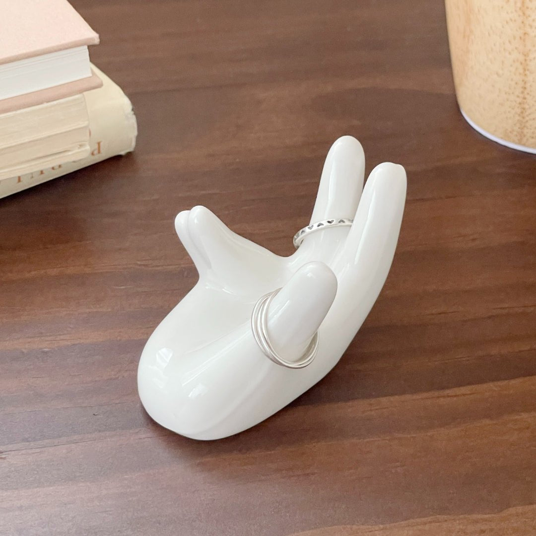 妻の作った　息子の手　ハンドオブジェ　アクセサリートレイ　陶芸 妻の作った 息子の手 ハンドオブジェ アクセサリートレイ 陶芸