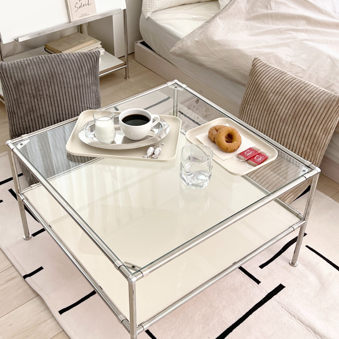 vamir ローテーブル｜Stainless Modular 2tier Sofa Table