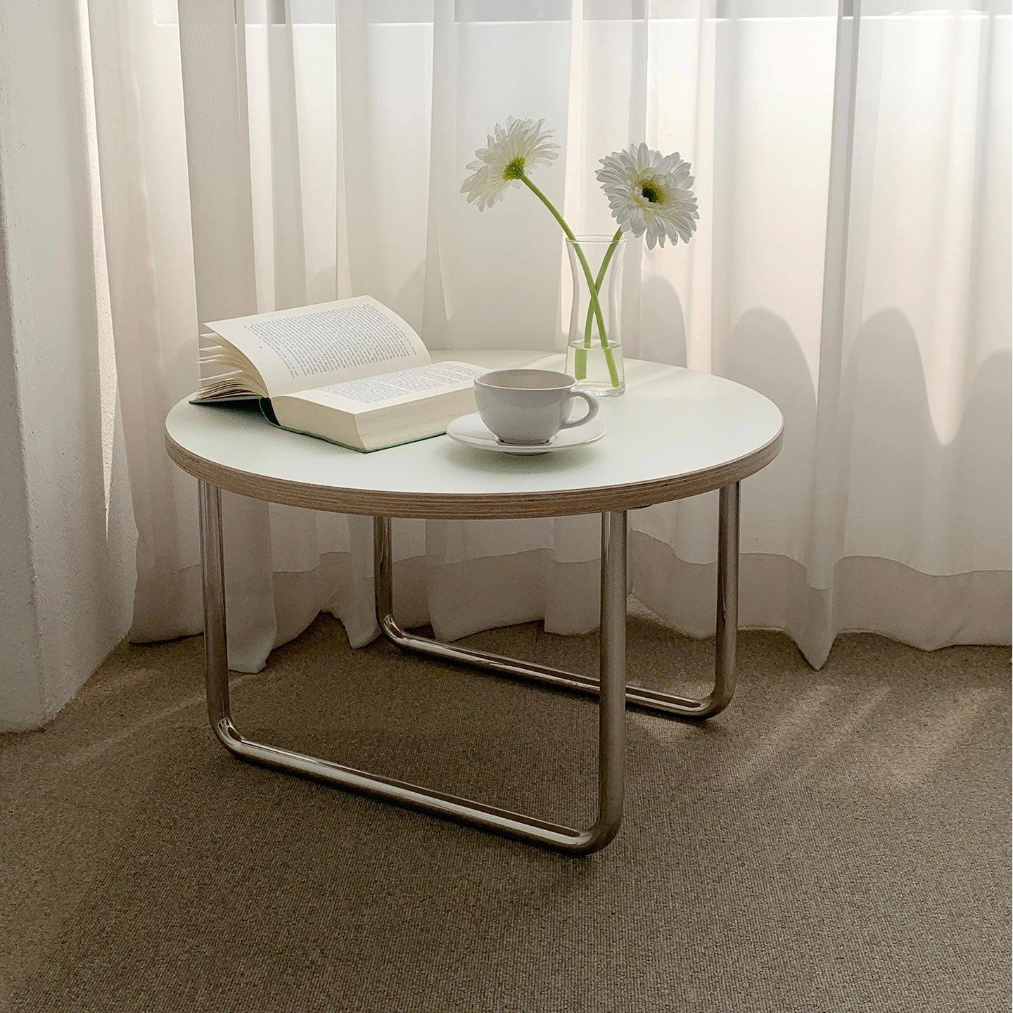 BR-1433-vamir-vamir ローテーブル｜Stainless Banding HPL Round Table