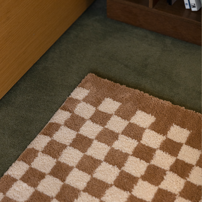 BR-3725-Ritten-Ritten ミニラグ｜Toffeenut checkerboard Door Mat