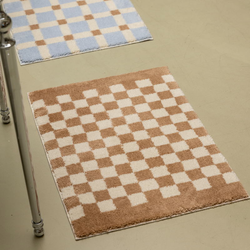 BR-3725-Ritten-Ritten ミニラグ｜Toffeenut checkerboard Door Mat